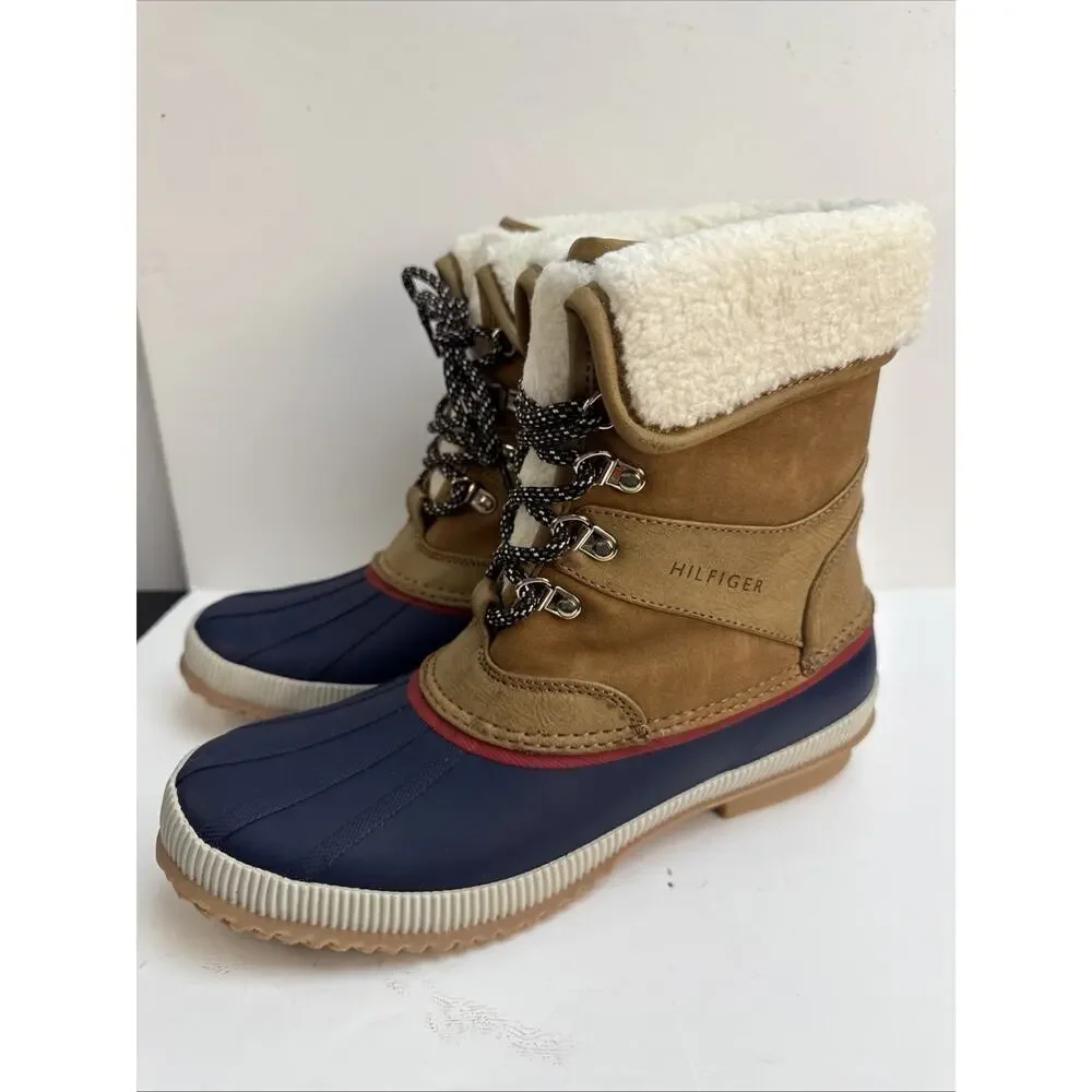 Tommy Hilfiger Rustee Brown Lined Lace Up Winter Snow Boots 6 M NWB
